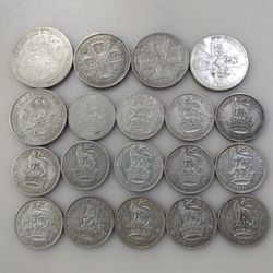 Group of 19 British 50% Silver Coins