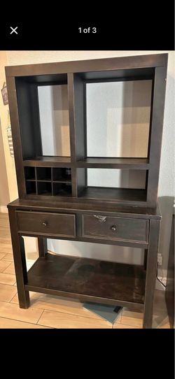 Wooden hutch shelf
