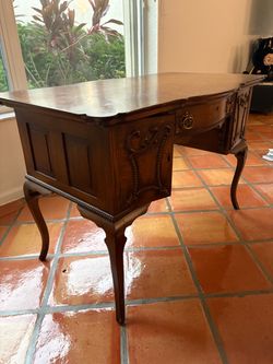 Antique French Provincial Wood Writing Desk