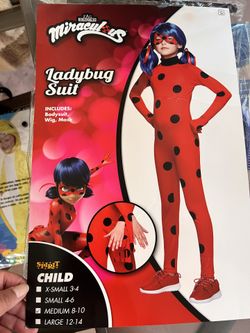 Lady bug Miraculous Costume Size Kids 7/8