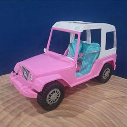 Vintage Barbie Pink Passport Jeep 15" long