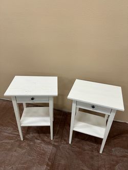 Two White End Tables