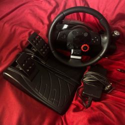 Playstion 2 Racing Wheel, Works With PC