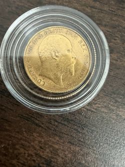 1906 GOLD GREAT BRITAIN 1/2 SOVEREIGN 3.99 GRAMS DRAGON SLAYER KING EDWARD VII