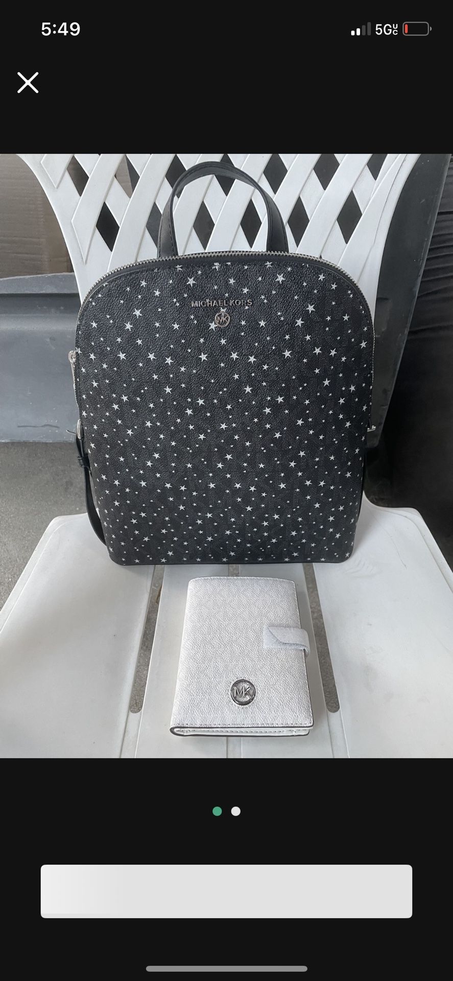 Michael Kors Medium Backpack With Silver Stars NWT Michael Kors wallet NWT pick up location in the city of Pico Rivera