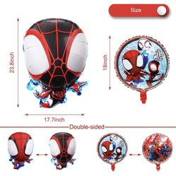 8- Spidey and His Amazing Friends Foil Balloons, Spidey Birthday Party Balloon Decorations