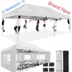 10x20' Waterproof HEAVY DUTY Easy Pop Up Canopy with Removable Sides For Sale 420D Folding Tent Wedding Party Outdoor w/ Removable Sidewalls