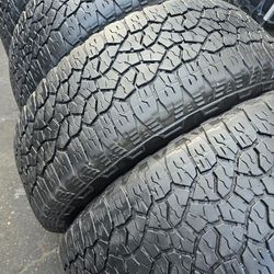 4 used tires Lt275 65r20 Goodyear Wrangler $150.00