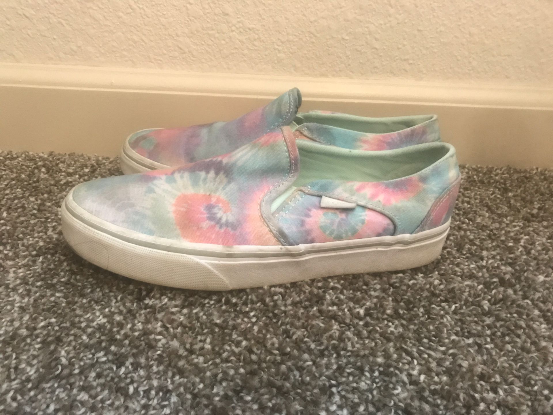 Tie Dye vans slip ons