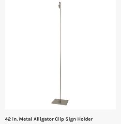 Set of 6 - 42 in. Metal Alligator Clip Sign Holder