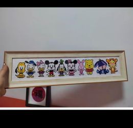 Cute Disney & Winnie the Pooh Framed Cross Stitch Art