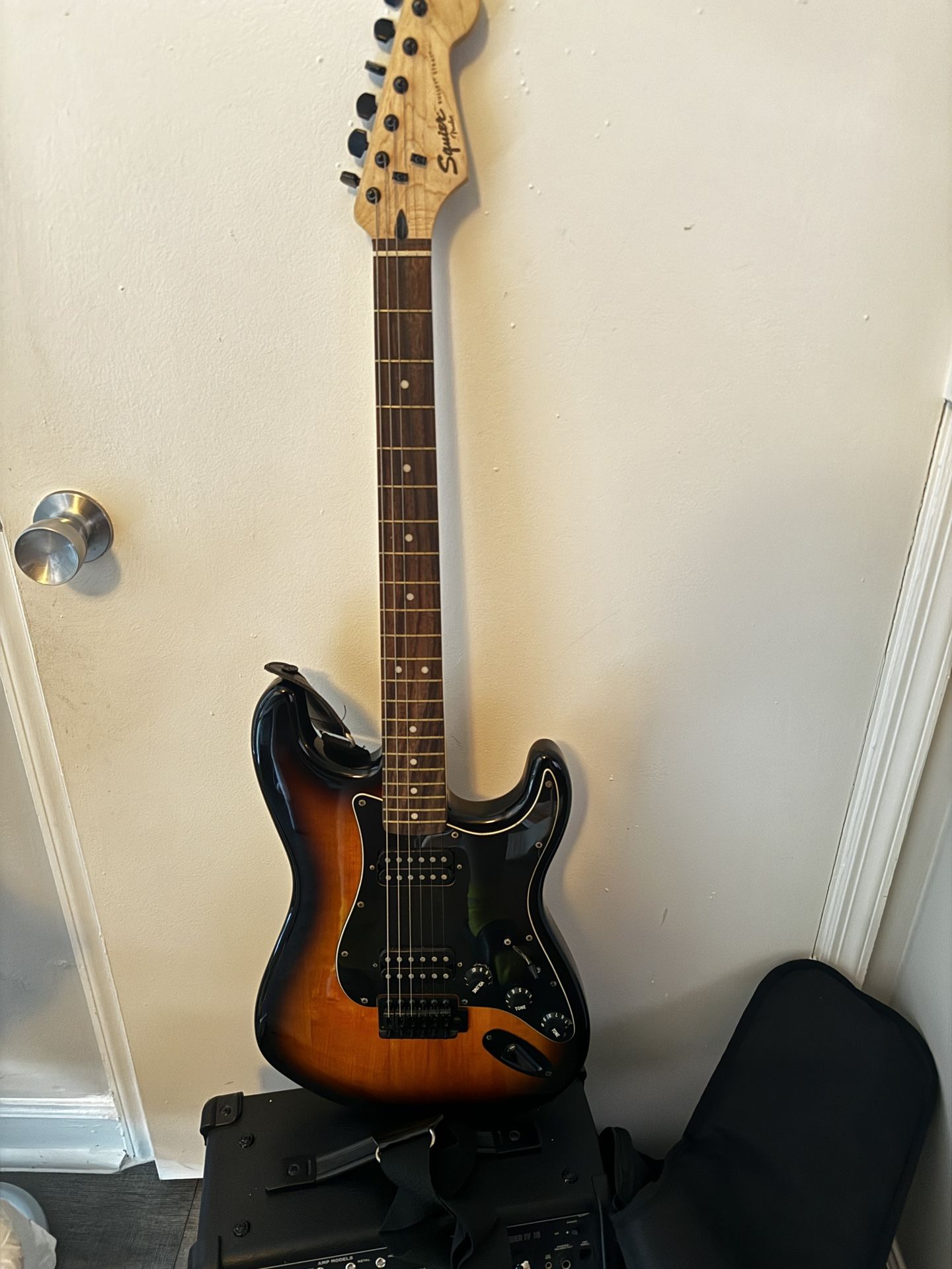 Squier Bullet Strat Guitar With Amp