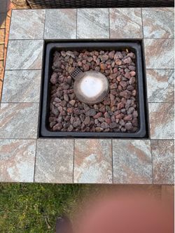 28 in. x 28in. Square Steel Propane Fire Pit Table
