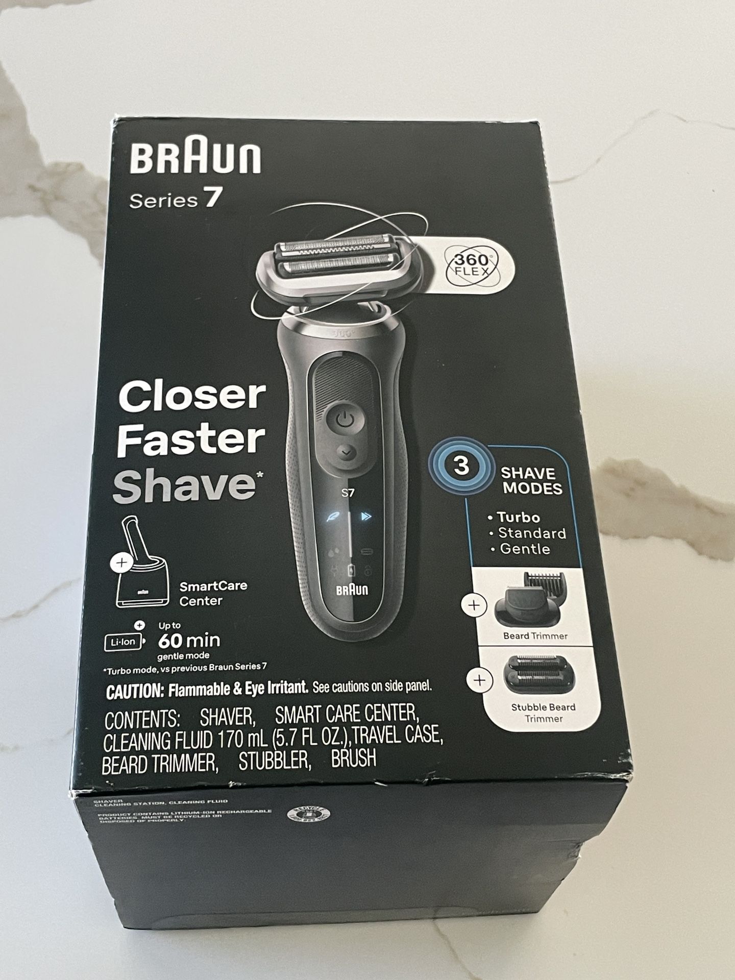 Braun Electric Razor for Men, Series 7 7085cc 360 Flex Head Electric Shaver with Beard Trimmer, Rechargeable, Wet & Dry, 4in1 SmartCare Center and Tra