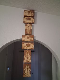 Wood Burned Hand Gesture Wall Art Panel Set