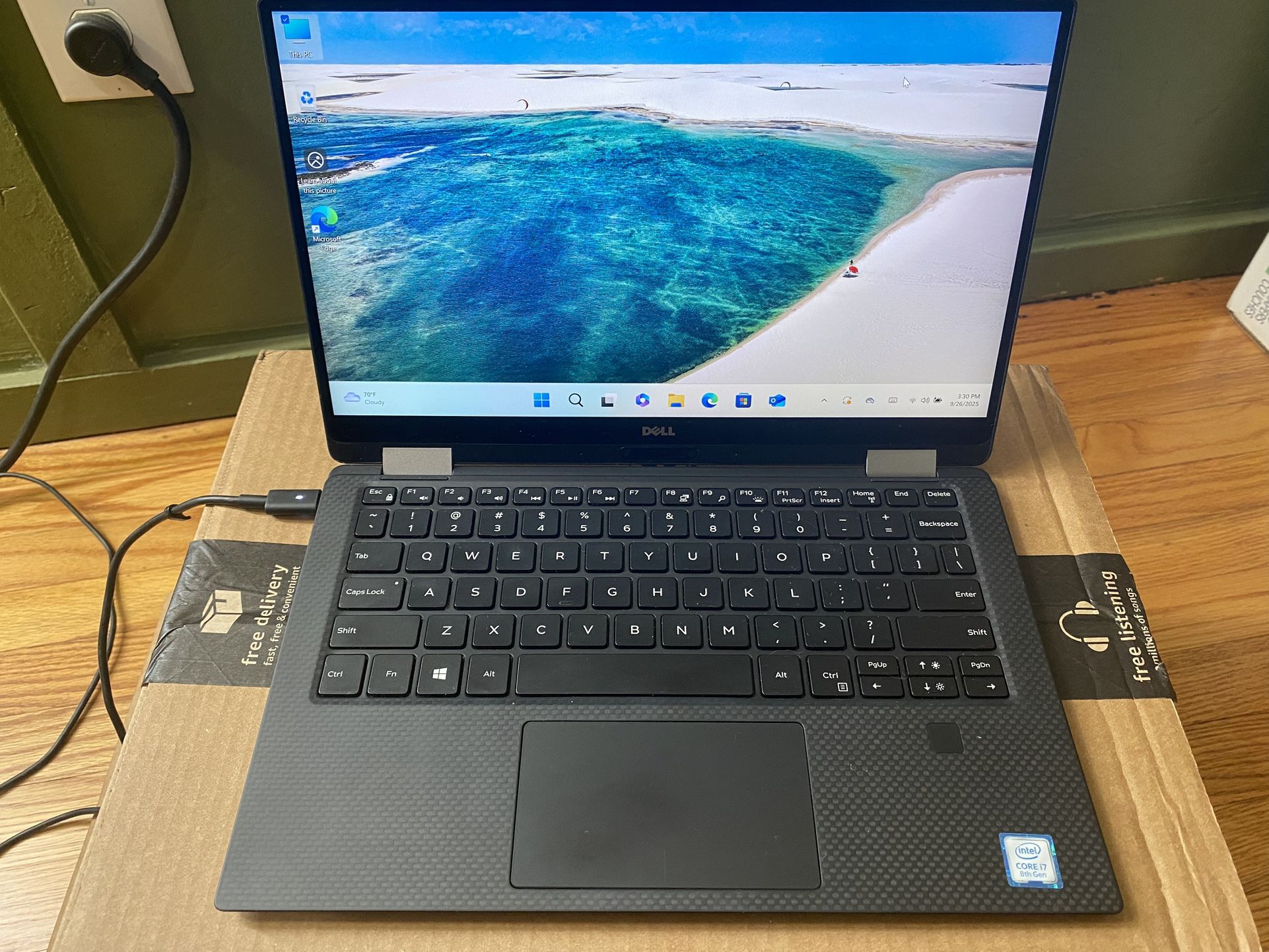 FIRM: Dell Laptop PC Computer XPS 13 9365 · i7-8500Y · 8GB RAM · 256GB SSD · Intel UHD 615 · Touchscreen