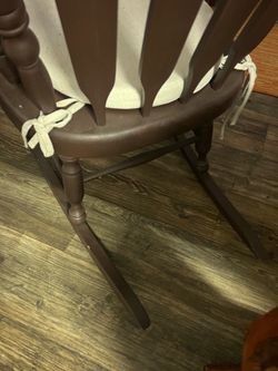 Dark Brown Wood Spindle Dining Chair