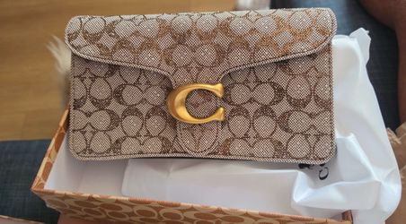 Coach Purse Beige with Rhinestones