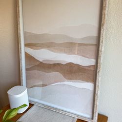 Marmont Hill “The Glowing River” Framed Wall Art – 30x20 – Neutral Abstract