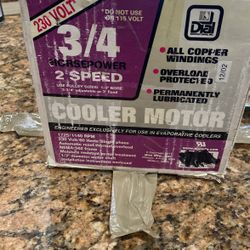 3/4 , 2 Speed Cooler Motor, New In Box
