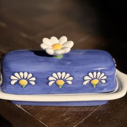 Vintage Oneida Butter Dish in Spring Daisy Pattern
