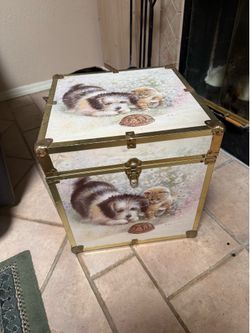 C - Vintage Style Animal Print Storage Trunk