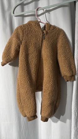 Brown fleece winter suit size 6-9 months