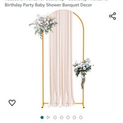 Metal Arch Backdrop Stand, 6FT Gold Wedding Arch Backdrop Stand Balloon Arched Stand Arch Frame Reusable Arches for Backdrop - Backdrop Arches for Bir