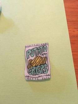 Potato crips acrylic pin
