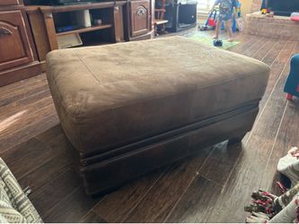 Leather ottoman/storage