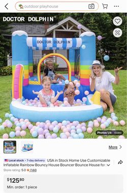 Doctor Dolphin Inflatable Rainbow Bouncy House