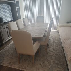 Solid Wood Table And 8 Chairs