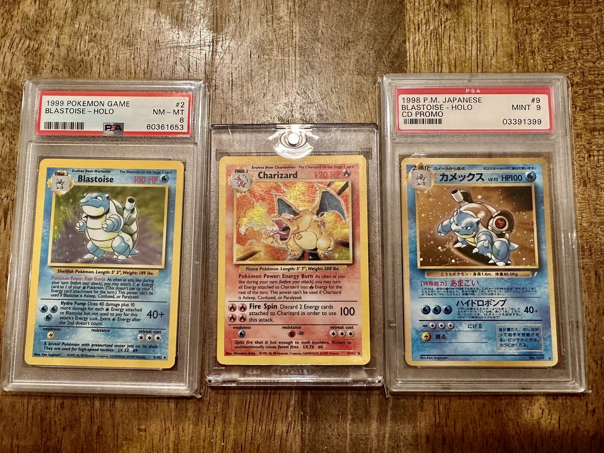 Pokemon TCG Base Set Holo Charizard, Base Set Holo Blastoise PSA 8 ...