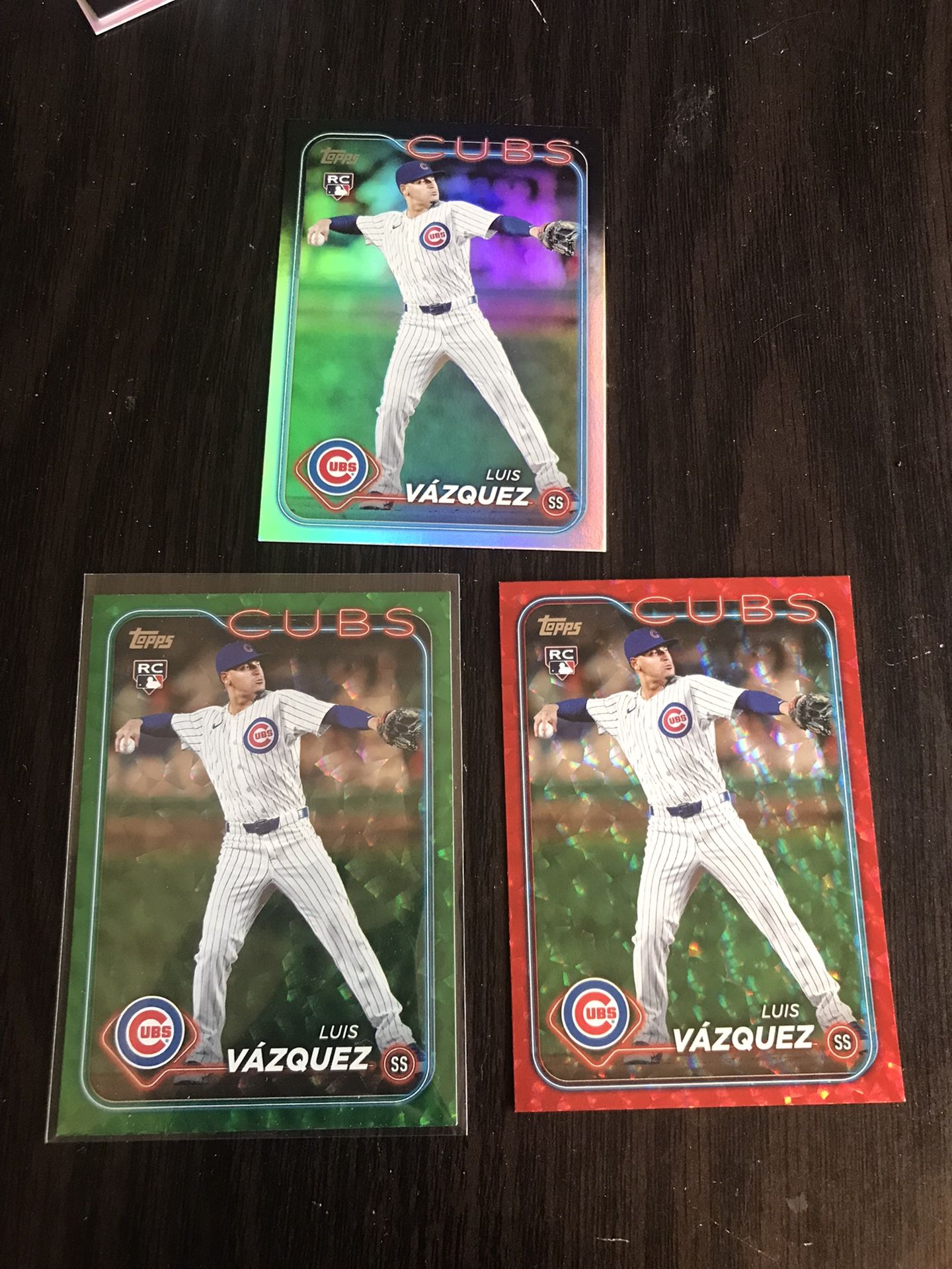 Luis Vasquez Chicago Cubs Rookie Card Lot - Fathers Day Blue To 50 - Red To 199 - Green To 499 & Rainbow Foil