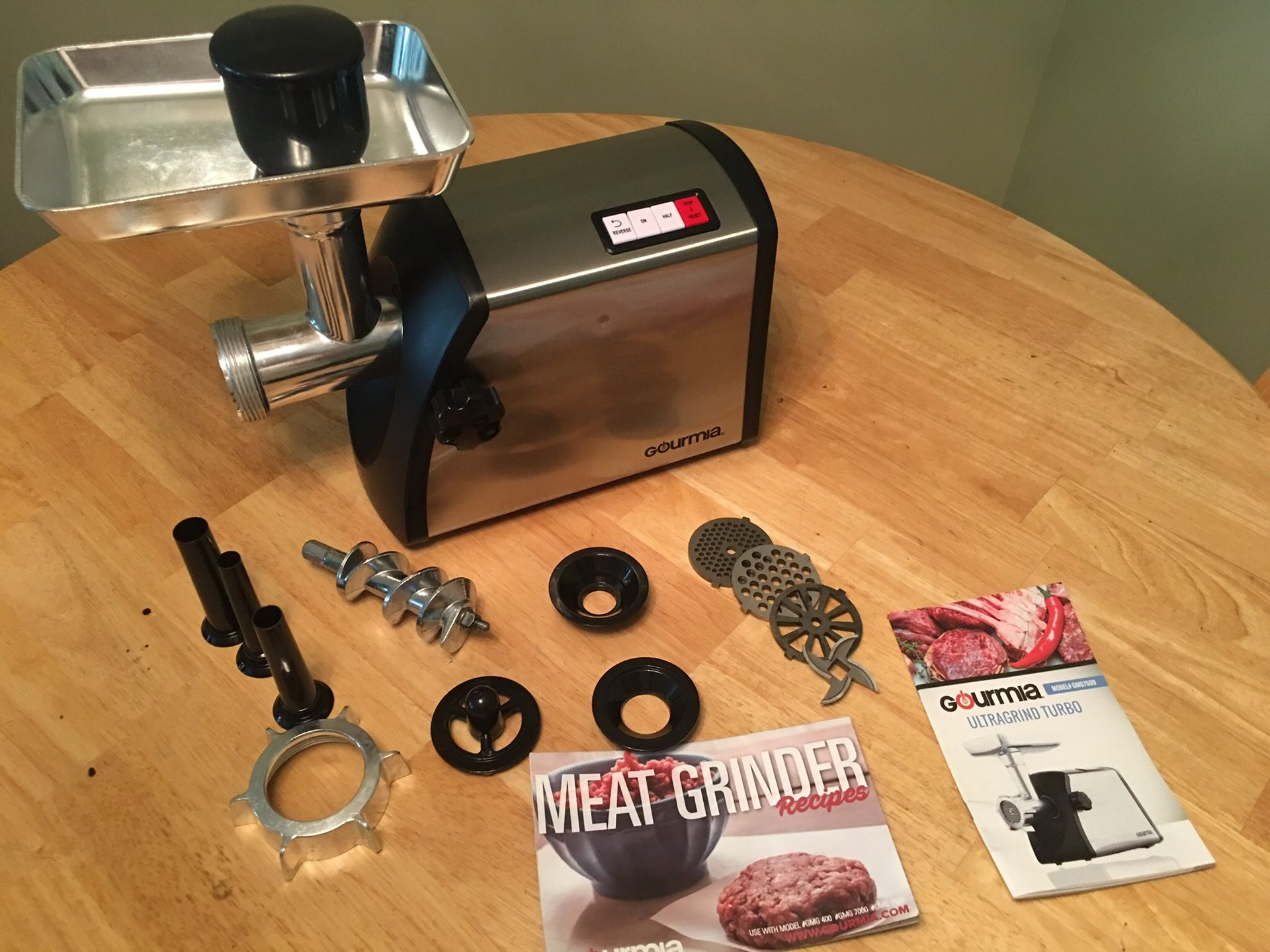 Gourmia Prime Plus 2200W Stainless Steel Electric Meat Grinder & Sausage Funnels