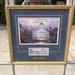 Thomas Kinkade "Flags Over The Capital Matted Framed Certified Collectors Print  - Compare @$75