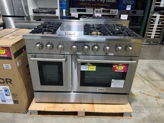 Thor Kitchen 48 in Double Oven Dual Fuel Range Convection Oven Stainless Steel