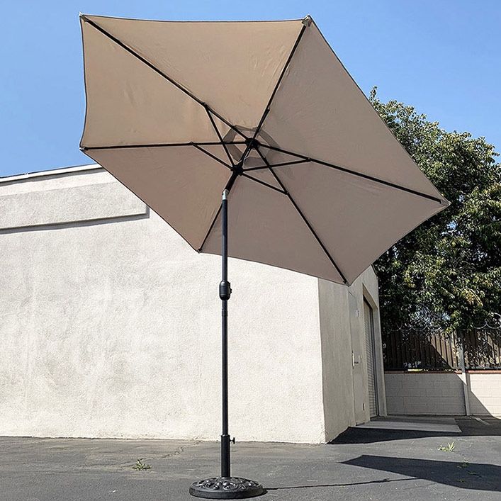 (NEW) $70 Patio Set (10ft Umbrella and Base Stand) Tilt Crank, Outdoor Garden Market, Beige or Red color
