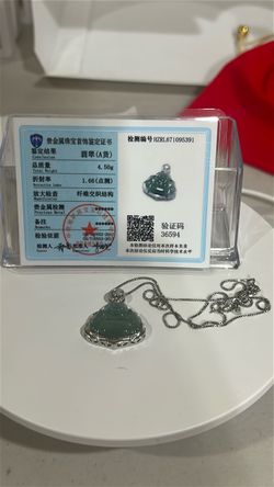 Natural Jadeite Buddha Pendant Necklace – Certified