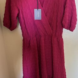 Red / Pink Ruffle Dress
