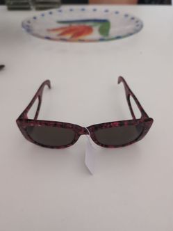 Holographic red and black designer sunglasses
