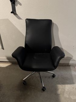 High-Back Black Executive Office Chair - Chrome Base