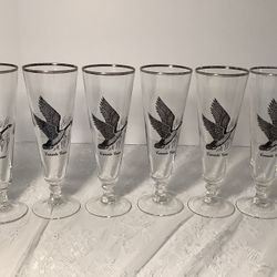 VTG CANADA GOOSE DESIGNED PILSNER / BEER GLASSES BY FEDERAL GLASS CO.