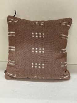Dash Stripe Throw Pillow Pumpkin Brown