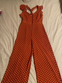 Rust Orange and Cream Polkadot Jumpsuit