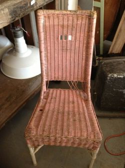 Antique pink wicker chairs