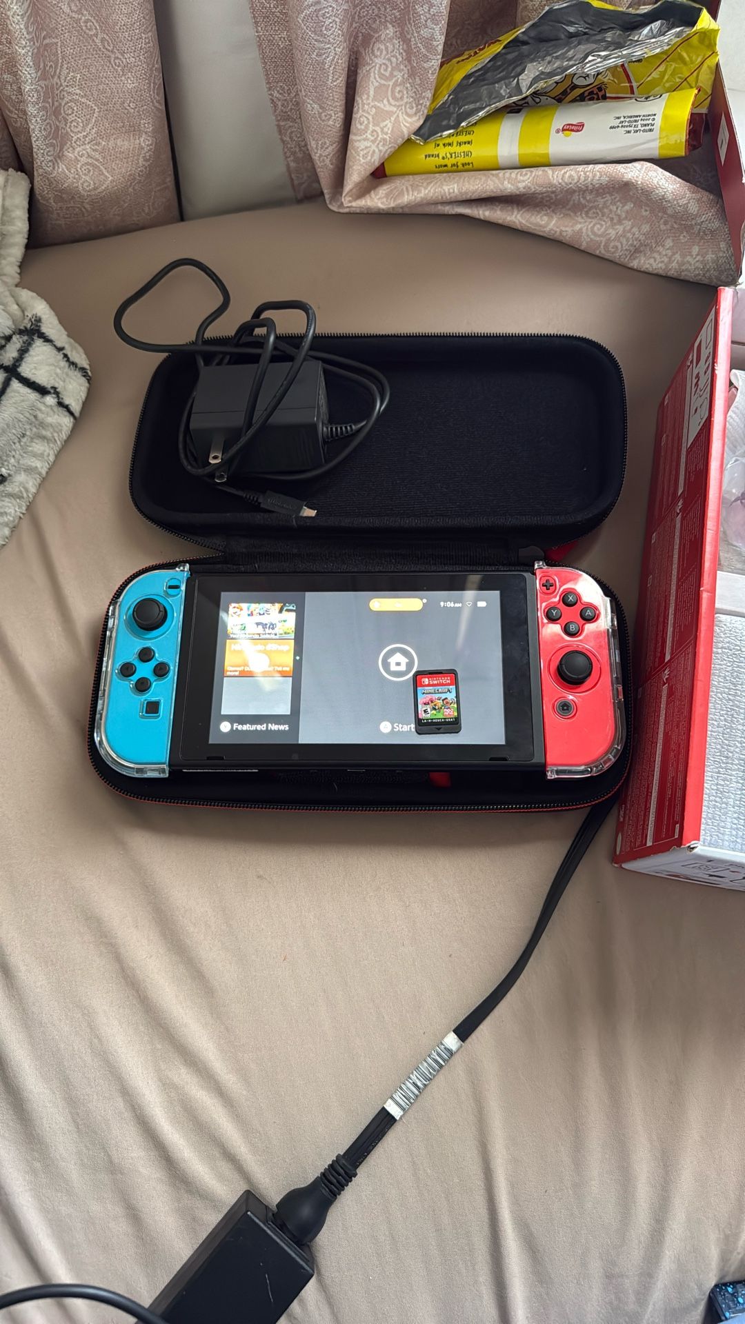 Nintendo Switch With Case And Game