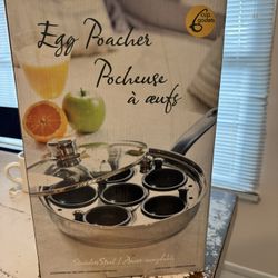NEW 6-Cup Stainless Steel Egg Poacher – Unused in Box