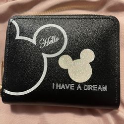 New Black  & Glitter Mickey Mouse Small Wallet