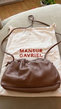 Mansur Gavriel Mini Cloud Taupe Leather Crossbody Bag